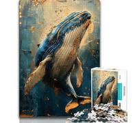 Jigsaw Puzzles for Teenagers 1000 Pieces Majestic Fantasy Whale Adult Jigsaw,Educational Games Wall Decoration Unique Birthday And Xmas Gifts 38x26cm