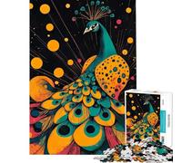 Jigsaw Puzzles for Teenagers 1000 Pieces Majestic Peacock Illustration Jigsaws for Adults Family Game Enhance Memory for Is Ideal As A Gifts (Size 50x75cm)