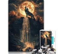 Jigsaw Puzzles for Teenagers 1000 Pieces Majestic Wolf Puzzles for Adults,Stress Reliever Staycation Kill Time Parent-child Interaction (size 38x26cm)