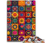 Jigsaw Puzzles for Teenagers 1000 Pieces Mandala Flower Collage Help The Brain Exercise Addictive Toys to Cultivate Patience Perfect Decoration 26x38cm