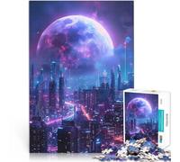 Jigsaw Puzzles for teenagers 1000 Pieces Mars City Night Astronaut Hands-on-Spiel Verbessern Sie das Gedächtnis75x50cm