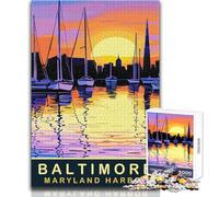 Jigsaw Puzzles for Teenagers 1000 Pieces Maryland Harbor Baltimore Toy Intellectual Game Enhance Memory Birthday Gifts Size 50x75cm