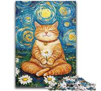 Jigsaw Puzzles for Teenagers 1000 Pieces Meditating Cat for Age 14 Years And over Beautiful Design GameBeautiful Design Game Great Gift 26x38cm