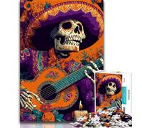 Jigsaw Puzzles for Teenagers 1000 Pieces Mexican Skull Adult Puzzles,family Fun Games Is Ideal As A Gift for The Whole Family 26x38cm