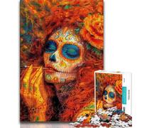 Jigsaw Puzzles for Teenagers 1000 Pieces Mexican Style Skull Teenager Jigsaw,Challenging Difficult Deal As Gifts for The Whole Family 38x26cm