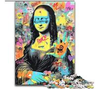 Jigsaw Puzzles for Teenagers 1000 Pieces Mona Lisa Graffiti, Game Toys Every Piece Is Unique - Challenging Family Fun Game for for Age 14 (Size 50x75cm)