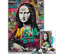 Jigsaw Puzzles for Teenagers 1000 Pieces Mona Lisa Graffiti,Stress Reliever Difficult Challenge Unique Home Decor And Gifts 75x50cm