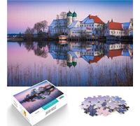 Jigsaw Puzzles for teenagers 1000 Pieces Monastery in the Mirror Brain Teaser Game with Fully Interlocking Randomly Shaped Pieces 50x70cm