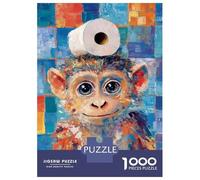 Jigsaw Puzzles for Teenagers 1000 Pieces Monkey with Toilet Paper Jigsaw for Adults Relaxing Games Home Decoration Unique Gifts for Birthday And Christmas 38x26cm/1000pcs