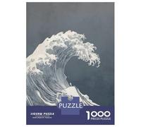 Jigsaw Puzzles for Teenagers 1000 Pieces Monochromatic Ocean Wave Art Print Puzzles for Adults Anti-Stress Toys Wall Art Birthday And Unique Gifts 70x50cm/1000pcs