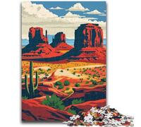 Jigsaw Puzzles for Teenagers 1000 Pieces Monument Valley Landscape 1000 Piece Jigsaw,Artistic Wall Decor & Birthday Gift Idea for Friends, Home Office (26x38cm)