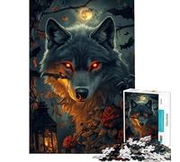 Jigsaw Puzzles for Teenagers 1000 Pieces Moonlit Wolf's Glow Adult Jigsaw Puzzles Staycation Kill Time Educational Challenge Family Fun & Game Night (Size 50x75cm)