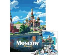 Jigsaw Puzzles for Teenagers 1000 Pieces Moscow Cityscape Difficult And Challenge Stress Reliever Brain Teaser Game for And from 14 Years And over (38x26cm)