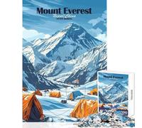 Jigsaw Puzzles for Teenagers 1000 Pieces Mount Everest Base Camp Educational Games Pattern Assembly Toy Wall Decor Improving Love between Couples (52X38cm)