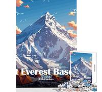 Jigsaw Puzzles for Teenagers 1000 Pieces Mount Everest Base Camp Educational Toy Funny Gift Impossible Game Improving Love between Couples Size 38x52cm