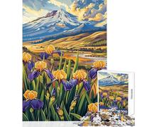 Jigsaw Puzzles for Teenagers 1000 Pieces Mountain Irises Hands-on Game Difficult Hard Anti-Stress Toys Improving Love between Couples (38X26CM)