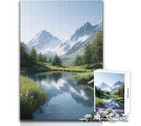 Jigsaw Puzzles for Teenagers 1000 Pieces Mountain Lake Serenity Toy Intellectual Game Enhance Memory Birthday Gifts Size 38x26cm