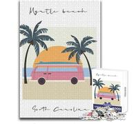 Jigsaw Puzzles for Teenagers 1000 Pieces Myrtle Beach, South Carolina Illustration Family Fun & Game Night Perfect Decoration Toy Wall Decor Size 38x52cm