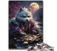 Jigsaw Puzzles for Teenagers 1000 Pieces Mysterious White Fox Vibrant And Unique Design Relaxing & Challenging Puzzle Experience 50x75cm
