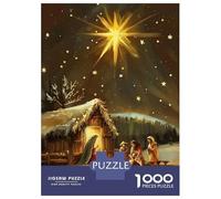 Jigsaw Puzzles for Teenagers 1000 Pieces Nativity Scene with Star Jigsaws for Adults Brain Teaser Game Home Decoration Parent-child Interaction 52x38cm/1000pcs