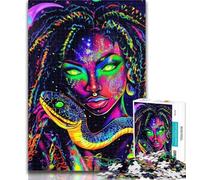 Jigsaw Puzzles for Teenagers 1000 Pieces Neon Anime Snake Girl 1000 Pieces for Adults,family Fun Games Is Ideal As A Gift for The Whole Family 26x38cm