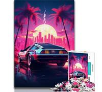 Jigsaw Puzzles for Teenagers 1000 Pieces Neon Cool Sports Car Teenager Jigsaw,Educational Toy Funny Family Games Unique Home Decor (size 75x50cm)