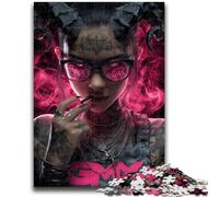 Jigsaw Puzzles for Teenagers 1000 Pieces Neon Demon Girl 1000 Pieces for Adults,Family Educational Games Home Decoration Gift (38x26cm)