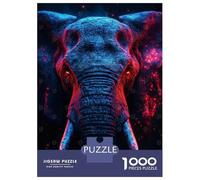 Jigsaw Puzzles for Teenagers 1000 Pieces Neon Elephant Portrait Jigsaw for Adults Family Games Perfect Decoration Difficult And Challenge 38x26cm/1000pcs