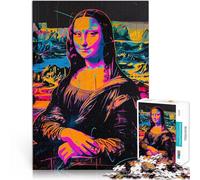 Jigsaw Puzzles for teenagers 1000 Pieces Neon Mona Lisa pädagogische Herausforderung Wunschliste mit dem Weihnachtsmann75x50cm