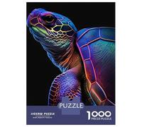 Jigsaw Puzzles for Teenagers 1000 Pieces Neon Turtle Jigsaws for Adults Brain Teaser Game Home Decoration Parent-child Interaction 70x50cm/1000pcs