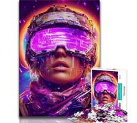 Jigsaw Puzzles for Teenagers 1000 Pieces Neon Warriors,for Educational Game Challenge Toy Deal As Gifts for The Whole Family 38x26cm
