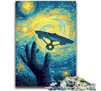 Jigsaw Puzzles for Teenagers 1000 Pieces Night Sky Alien Spaceship Puzzles,Stress Reliever Staycation Kill Time Enhance Love between Couples (26x38cm)