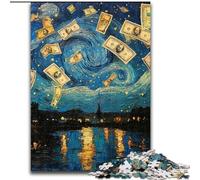 Jigsaw Puzzles for Teenagers 1000 Pieces Night Sky Dollar Bills, Games Toys Gift Unique Birthday And Gifts for And Age 14 Years Up (Size 50x75cm)