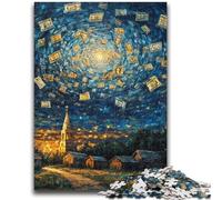 Jigsaw Puzzles for Teenagers 1000 Pieces Night Sky Dollar Bills Help The Brain Exercise Addictive Toys to Cultivate Patience Suitable for Couples 26x38cm