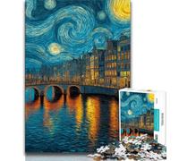 Jigsaw Puzzles for Teenagers 1000 Pieces Night Sky's Night Sky City,for Educational Game Challenge Toy Deal As Gifts for The Whole Family 38x26cm