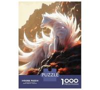 Jigsaw Puzzles for Teenagers 1000 Pieces Nine-tailed Fox in Mountain Landscape Jigsaws for Adults Brain Teaser Game Home Decoration Parent-child Interaction 38x26cm/1000pcs