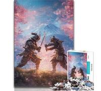 Jigsaw Puzzles for Teenagers 1000 Pieces Ninja at The Foot of Mount Fuji Adult Jigsaw,Staycation Kill Time with Fully Interlocking Randomly Shaped Pieces 26x38cm