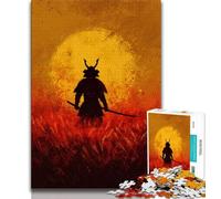 Jigsaw Puzzles for Teenagers 1000 Pieces Ninja Warrior at Sunset Adult Puzzles,Relax Games Is Ideal As A Gift for The Whole Family (size 38x26cm)