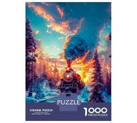 Jigsaw Puzzles for Teenagers 1000 Pieces Old Train on The Tracks Jigsaw for Adults Relaxing Games Home Decoration Unique Gifts for Birthday And Christmas 38x26cm/1000pcs