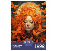 Jigsaw Puzzles for Teenagers 1000 Pieces Orange Butterflies Jigsaw Puzzle DIY Toys Stress Reliever Parent-child Interaction 52x38cm/1000pcs