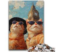 Jigsaw Puzzles for Teenagers 1000 Pieces Orange Cat Taking Selfie Educational Family Game Deal As Gifts for The Whole Family for And Age 14 Years Up 50x75cm
