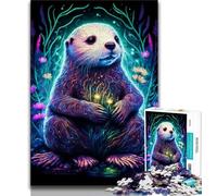 Jigsaw Puzzles for Teenagers 1000 Pieces Otter Neon Teenager Jigsaw,Educational Toy Funny Family Games Unique Home Decor (size 75x50cm)