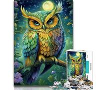 Jigsaw Puzzles for Teenagers 1000 Pieces Owl in The Tree,Toys Educational Games Stress Relieving Parent-child Interaction (38x26cm)