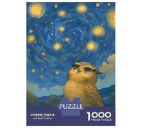 Jigsaw Puzzles for Teenagers 1000 Pieces Owl Under Starry Night Sky Teenager Puzzles Toy Wall Decor Home Decoration Parent-child Interaction 52x38cm/1000pcs