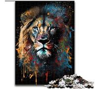 Jigsaw Puzzles for Teenagers 1000 Pieces Paintsplash Lion, Learning Educational Is Ideal As A Gift for The Whole Family (Size 26x38cm)