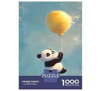 Jigsaw Puzzles for Teenagers 1000 Pieces Panda Bear with Yellow Balloon Puzzles for Adults Hands-on Game Difficult Challenge for Is Ideal As A Gift 52x38cm/1000pcs