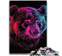 Jigsaw Puzzles for Teenagers 1000 Pieces Panda Neon Adult Jigsaw,Stress Reliever Difficult Challenge Unique Home Decor And Gifts (26x38cm)