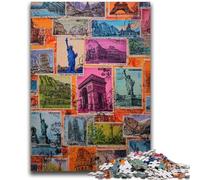 Jigsaw Puzzles for Teenagers 1000 Pieces Paris Collage Difficult And Challenge with Matching Poster And Trivia Sheet for Age 14 50x75cm