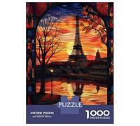 Jigsaw Puzzles for Teenagers 1000 Pieces Paris Sunset Reflection Jigsaws for Adults Fun Games For Family Fun for Is Ideal As A Gift 70x50cm/1000pcs