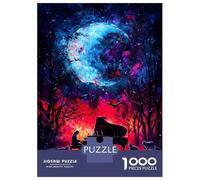 Jigsaw Puzzles for Teenagers 1000 Pieces Piano Under A Cosmic Moon Jigsaw for Adults Toy Wall Decor Improve Memory Birthday And Unique Gifts 38x26cm/1000pcs